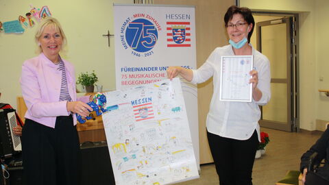 Digitalministerin Prof. Dr. Kristina Sinemus im Alten- und Pflegeheim St. Josef in Darmstadt